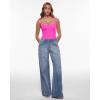 imageINLYRIC Womens Inbarely Soft Scoop Neck Bodysuit Double Lined Cami Sleeveless Spaghetti Strap Going Out Tank TopsGlitter Rose