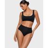 imageINLYRIC Womens Inbarely Soft Thong  High Waisted Tagless Smooth Stretch Underwear Ultrasoft No Show Ladies Panties 3 PackBlack 3pack