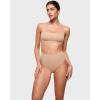 imageINLYRIC Womens Inbarely Soft Thong  High Waisted Tagless Smooth Stretch Underwear Ultrasoft No Show Ladies Panties 3 PackWheat 3pack