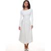 imageINLYRIC Womens Natrelax Long Sleeve Bodysuit Boat Neck Stretchy Basic TopsWhite