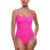 imageINLYRIC Womens Cosnufy Sheer Mesh Scoop Neck Sleeveless Bodysuit See Through Cami Spaghetti Strap Tank Tops LeotardGlitter Rose