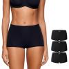imageINLYRIC Womens Inbarely Plus Boyshorts Underwear  Soft Full Coverage Boxer Shorts Briefs Ladies Panties 3 PackBlack 3pack
