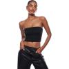 imageINLYRIC Natrelax Womens Tube Tops Strapless Bandeau Crop Top Double Lined Sexy Summer Going Out Tops Solid StretchyBlack