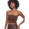imageINLYRIC Natrelax Womens Tube Tops Strapless Bandeau Crop Top Double Lined Sexy Summer Going Out Tops Solid StretchyCoffee Brown