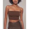 imageINLYRIC Natrelax Womens Tube Tops Strapless Bandeau Crop Top Double Lined Sexy Summer Going Out Tops Solid StretchyCoffee Brown