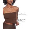 imageINLYRIC Natrelax Womens Tube Tops Strapless Bandeau Crop Top Double Lined Sexy Summer Going Out Tops Solid StretchyCoffee Brown