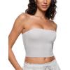imageINLYRIC Natrelax Womens Tube Tops Strapless Bandeau Crop Top Double Lined Sexy Summer Going Out Tops Solid StretchyCrag Grey