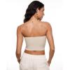 imageINLYRIC Natrelax Womens Tube Tops Strapless Bandeau Crop Top Double Lined Sexy Summer Going Out Tops Solid StretchyFlax Beige