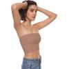 imageINLYRIC Natrelax Womens Tube Tops Strapless Bandeau Crop Top Double Lined Sexy Summer Going Out Tops Solid StretchyLatte Coffee