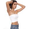 imageINLYRIC Natrelax Womens Tube Tops Strapless Bandeau Crop Top Double Lined Sexy Summer Going Out Tops Solid StretchyWhite