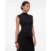 imageINLYRIC Womens Cosnufy Mesh Sheer Mock Turtle Neck Tank Tops See Through Sleeveless Sexy Summer Going Out TopsBlack