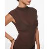 imageINLYRIC Womens Cosnufy Mesh Sheer Mock Turtle Neck Tank Tops See Through Sleeveless Sexy Summer Going Out TopsHazelnut