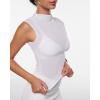 imageINLYRIC Womens Cosnufy Mesh Sheer Mock Turtle Neck Tank Tops See Through Sleeveless Sexy Summer Going Out TopsSnow White