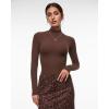 imageINLYRIC Womens Inbarely Soft Mock Turtleneck Double Lined Long Sleeve Tops Going Out Slim Fitted Sexy Trendy TShirtsHazelnut