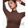 imageINLYRIC Womens Inbarely Soft Mock Turtleneck Double Lined Long Sleeve Tops Going Out Slim Fitted Sexy Trendy TShirtsHazelnut