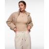imageINLYRIC Womens Inbarely Soft Mock Turtleneck Double Lined Long Sleeve Tops Going Out Slim Fitted Sexy Trendy TShirtsWheat Beige