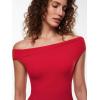 imageINLYRIC Womens Inbarely Soft Off The Shoulder Tops Versatile Going Out Trendy Shirts Y2K Spring Summer OutfitsLipstick Red