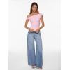 imageINLYRIC Womens Inbarely Soft Off The Shoulder Tops Versatile Going Out Trendy Shirts Y2K Spring Summer OutfitsSweet Pink