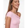 imageINLYRIC Womens Inbarely Soft Off The Shoulder Tops Versatile Going Out Trendy Shirts Y2K Spring Summer OutfitsSweet Pink