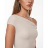 imageINLYRIC Womens Inbarely Soft Off The Shoulder Tops Versatile Going Out Trendy Shirts Y2K Spring Summer OutfitsVanilla White