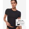 imageINLYRIC Womens Inbarely Soft Short Sleeve Tops Crew Neck Summer Going Out Tees Basic Slim Fitted Breathable TShirtBlack