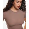 imageINLYRIC Womens Inbarely Soft Short Sleeve Tops Crew Neck Summer Going Out Tees Basic Slim Fitted Breathable TShirtBrown Purple