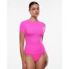 imageINLYRIC Womens Inbarely Soft Short Sleeve Tops Crew Neck Summer Going Out Tees Basic Slim Fitted Breathable TShirtGlitter Rose  See Through