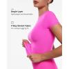 imageINLYRIC Womens Inbarely Soft Short Sleeve Tops Crew Neck Summer Going Out Tees Basic Slim Fitted Breathable TShirtGlitter Rose  See Through