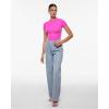 imageINLYRIC Womens Inbarely Soft Short Sleeve Tops Crew Neck Summer Going Out Tees Basic Slim Fitted Breathable TShirtGlitter Rose  See Through