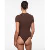 imageINLYRIC Womens Inbarely Soft Short Sleeve Tops Crew Neck Summer Going Out Tees Basic Slim Fitted Breathable TShirtHazelnut