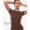 imageINLYRIC Womens Inbarely Soft Short Sleeve Tops Crew Neck Summer Going Out Tees Basic Slim Fitted Breathable TShirtHazelnut