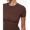 imageINLYRIC Womens Inbarely Soft Short Sleeve Tops Crew Neck Summer Going Out Tees Basic Slim Fitted Breathable TShirtHazelnut