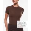 imageINLYRIC Womens Inbarely Soft Short Sleeve Tops Crew Neck Summer Going Out Tees Basic Slim Fitted Breathable TShirtHazelnut