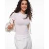 imageINLYRIC Womens Inbarely Soft Short Sleeve Tops Crew Neck Summer Going Out Tees Basic Slim Fitted Breathable TShirtSnow White  See Through