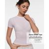 imageINLYRIC Womens Inbarely Soft Short Sleeve Tops Crew Neck Summer Going Out Tees Basic Slim Fitted Breathable TShirtSnow White  See Through