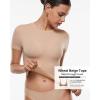 imageINLYRIC Womens Inbarely Soft Short Sleeve Tops Crew Neck Summer Going Out Tees Basic Slim Fitted Breathable TShirtWheat Beige