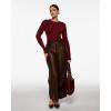 imageINLYRIC Womens Long Sleeve TShirts Crew Neck Basic Fitted Slim Crop Tops Going Out Trendy Tops Spring TeesAncora Red