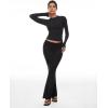 imageINLYRIC Womens Long Sleeve TShirts Crew Neck Basic Fitted Slim Crop Tops Going Out Trendy Tops Spring TeesBlack