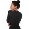 imageINLYRIC Womens Long Sleeve TShirts Crew Neck Basic Fitted Slim Crop Tops Going Out Trendy Tops Spring TeesBlack