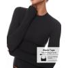 imageINLYRIC Womens Long Sleeve TShirts Crew Neck Basic Fitted Slim Crop Tops Going Out Trendy Tops Spring TeesBlack