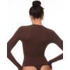 imageINLYRIC Womens Long Sleeve TShirts Crew Neck Basic Fitted Slim Crop Tops Going Out Trendy Tops Spring TeesHazelnut