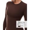 imageINLYRIC Womens Long Sleeve TShirts Crew Neck Basic Fitted Slim Crop Tops Going Out Trendy Tops Spring TeesHazelnut