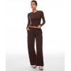 imageINLYRIC Womens Long Sleeve TShirts Crew Neck Basic Fitted Slim Crop Tops Going Out Trendy Tops Spring TeesHazelnut