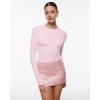 imageINLYRIC Womens Long Sleeve TShirts Crew Neck Basic Fitted Slim Crop Tops Going Out Trendy Tops Spring TeesSweet Pink