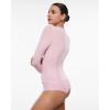 imageINLYRIC Womens Long Sleeve TShirts Crew Neck Basic Fitted Slim Crop Tops Going Out Trendy Tops Spring TeesSweet Pink