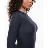 imageINLYRIC Womens Long Sleeve TShirts Crew Neck Basic Fitted Slim Crop Tops Going Out Trendy Tops Spring TeesTrue Navy