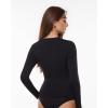 imageINLYRIC Womens Long Sleeve TShirts Crew Neck Basic Fitted Slim Tees Thermal Going Out Trendy Crop TopsBlack