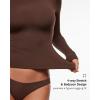 imageINLYRIC Womens Long Sleeve TShirts Crew Neck Basic Fitted Slim Tees Thermal Going Out Trendy Crop TopsHazelnut