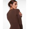 imageINLYRIC Womens Long Sleeve TShirts Crew Neck Basic Fitted Slim Tees Thermal Going Out Trendy Crop TopsHazelnut