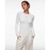 imageINLYRIC Womens Long Sleeve TShirts Crew Neck Basic Fitted Slim Tees Thermal Going Out Trendy Crop TopsSnow White